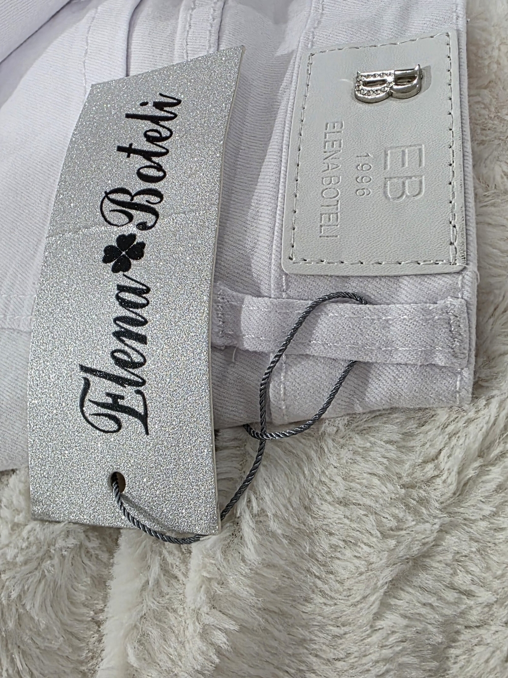 White Rhinestone Skinny Jeans - Picture 5 of 5